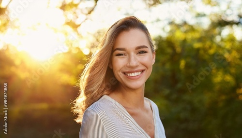 beautiful young woman in the sun, AI generated