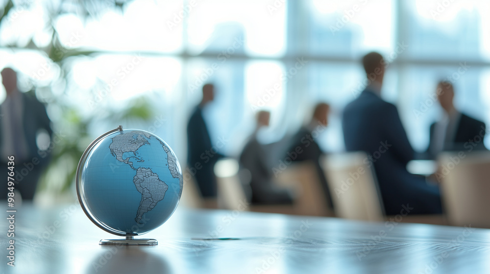 close-up of a group of professionals engaged in a discussion, with a blue globe prominently displayed in the background, signifying their commitment to global cooperation and probl close-up of a group of professionals engaged in a discussion, with a blue globe prominently displayed in the background, signifying their commitment to global cooperation and probl