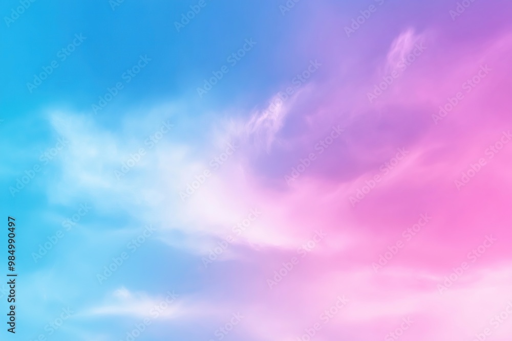 Obraz premium A smooth pastel-colored abstract gradient background showcasing gentle transitions from blue to pink, creating a calming aesthetic for artistic projects