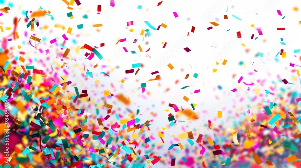 Fototapeta premium vibrant, multicolored confetti exploding in mid-air
