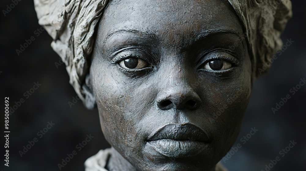 Close Up Portrait of a Woman's Face in Sculpture Close Up Portrait of a Woman's Face in Sculpture