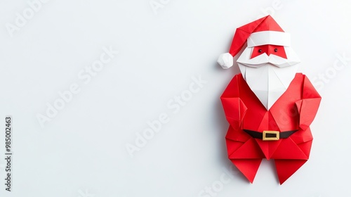 Wallpaper Mural Joyful Origami Creations: Crafting a Whimsical Santa Claus for a Festive Holiday Season Torontodigital.ca