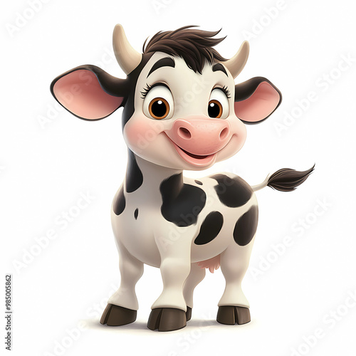 Cartoon cow isolated on white