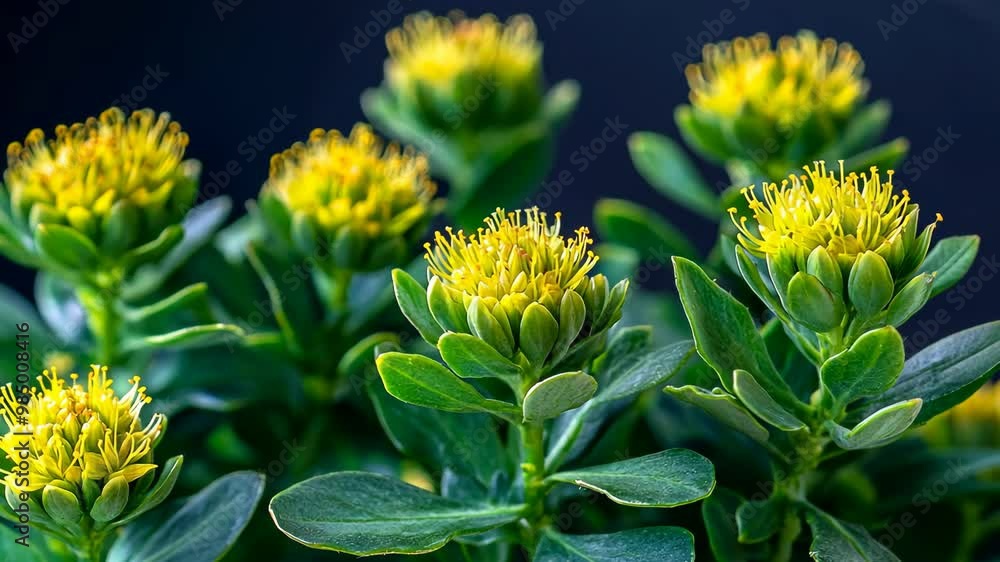 Beautiful yellow flowers blooming in a garden setting during springtime with vibrant green foliage all around Beautiful yellow flowers blooming in a garden setting during springtime with vibrant green foliage all around