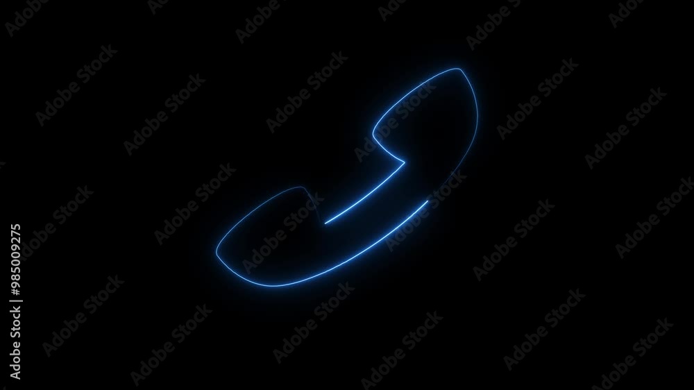 Call icon with arrow icon incoming concept. Incoming call icon glowing neon line animation with call icon on black background. Call icon with arrow icon incoming concept. Incoming call icon glowing neon line animation with call icon on black background.
