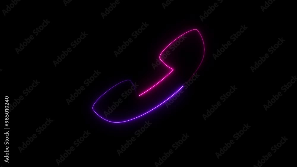 Call icon with arrow icon incoming concept. Incoming call icon glowing neon line animation with call icon on black background. Call icon with arrow icon incoming concept. Incoming call icon glowing neon line animation with call icon on black background.