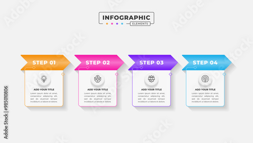 Vector 4 steps business process infographic design template