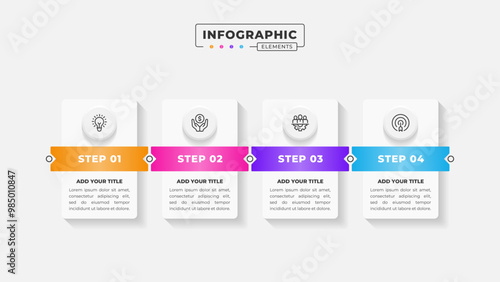 Vector 4 steps business process infographic design template