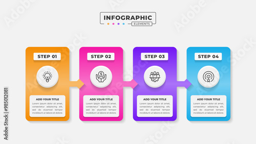 Vector 4 steps business process infographic design template
