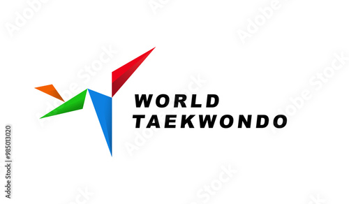 Elegant vector editable karate or taekwondo martial arts logo background design