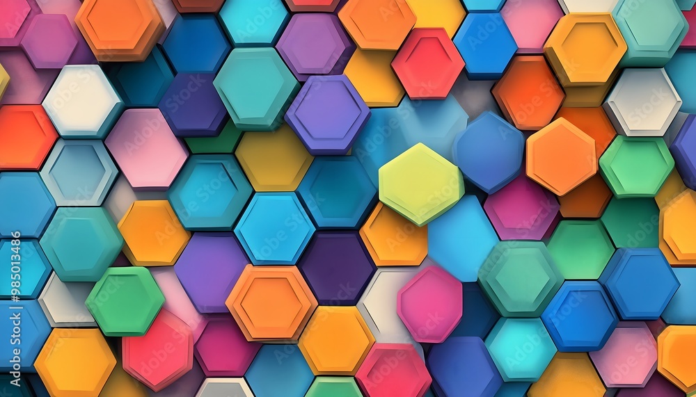 A seamless illustration of colorful hexagons A seamless illustration of colorful hexagons