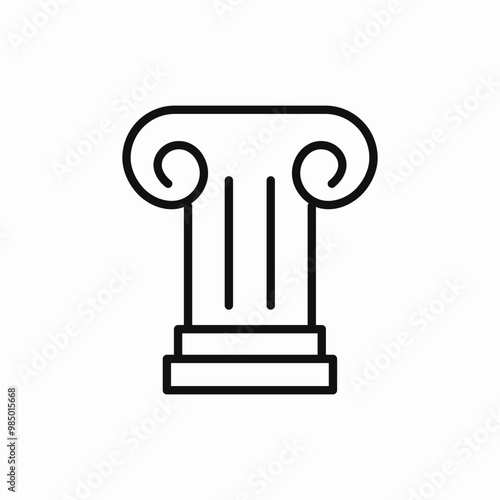 ancient column icon sign vector