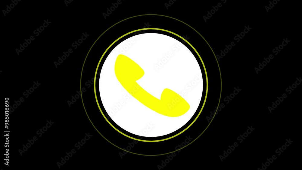 call icon animation. call concept on mobile phone screen animation . Glowing call icon isolated on black background. call icon animation. call concept on mobile phone screen animation . Glowing call icon isolated on black background.