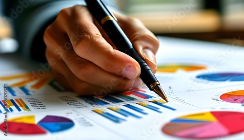 Mastering Data Presentation: Annotations on Color-Coded Graphs and Pie Charts for Effective Analysis and Communication