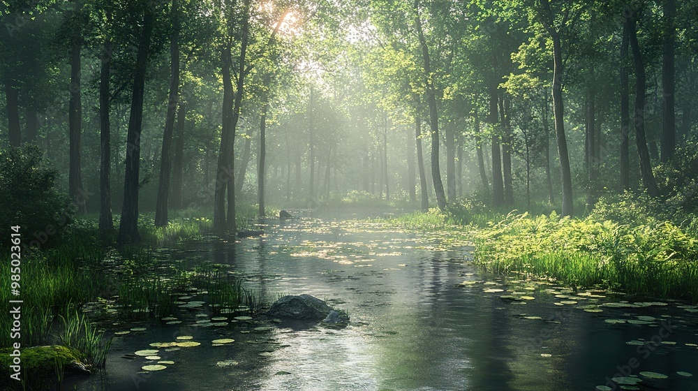 Serene Forest River Landscape Photography Serene Forest River Landscape Photography