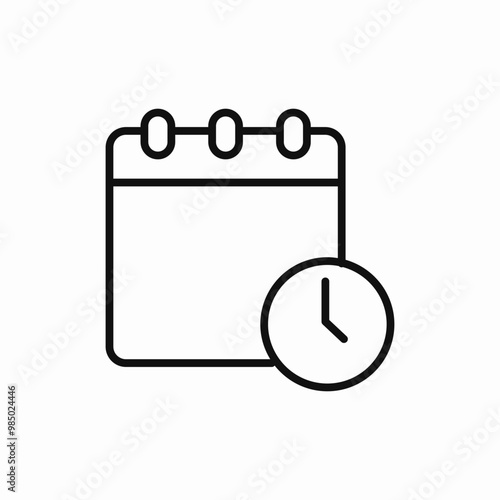calendar time clock date icon sign vector