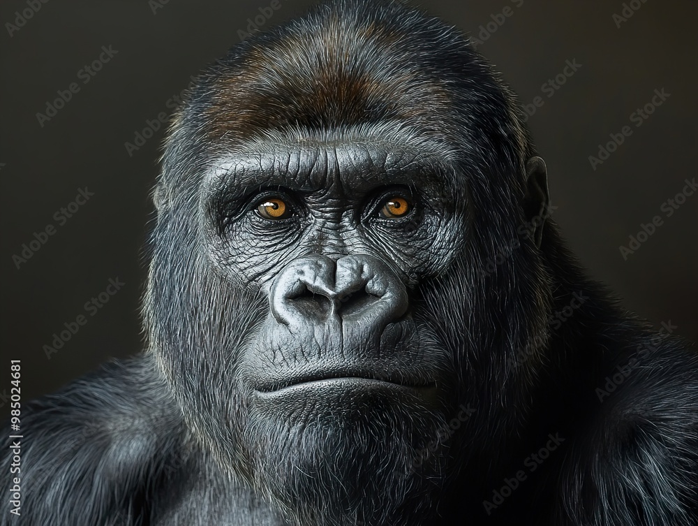 Close Up Portrait of a Powerful Gorilla Close Up Portrait of a Powerful Gorilla