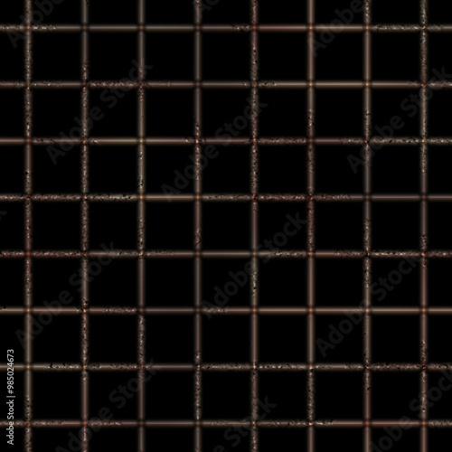 metal fence on black background