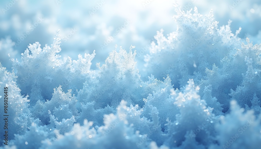 Softly illuminated frost texture in icy blue Softly illuminated frost texture in icy blue