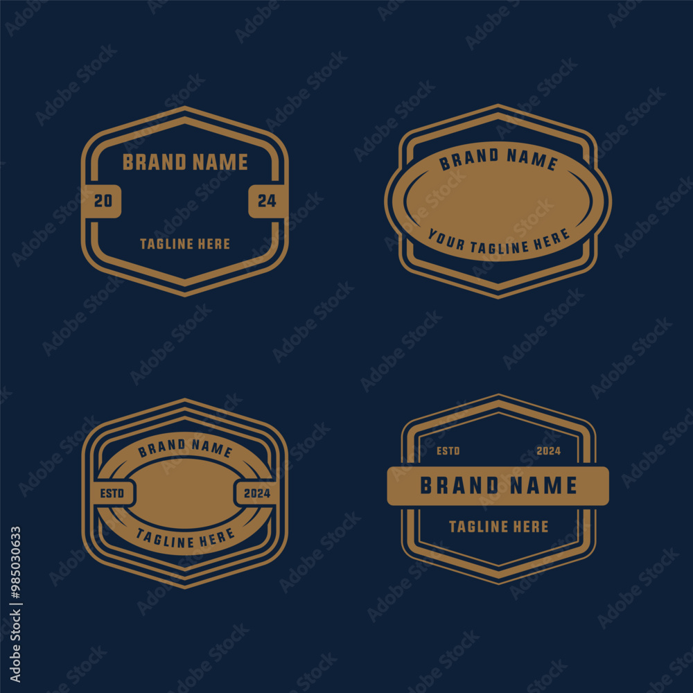 Fototapeta premium logo badge design template with the text editable for clothing, sport and apparel