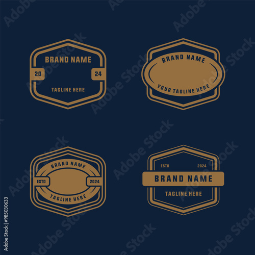 logo badge design template with the text editable for clothing, sport and apparel