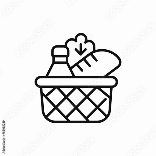 shopping basket food icon sign vector