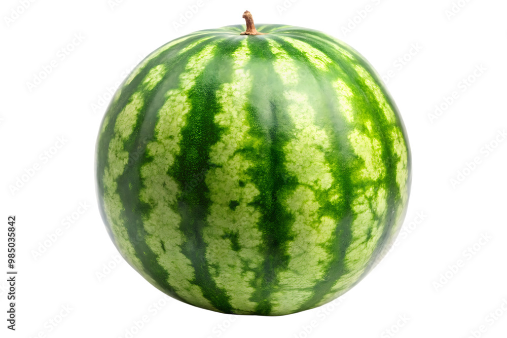 Fresh Whole Watermelon – Isolated on White Background as Transparent. PNG. AI GENERATED Fresh Whole Watermelon – Isolated on White Background as Transparent. PNG. AI GENERATED