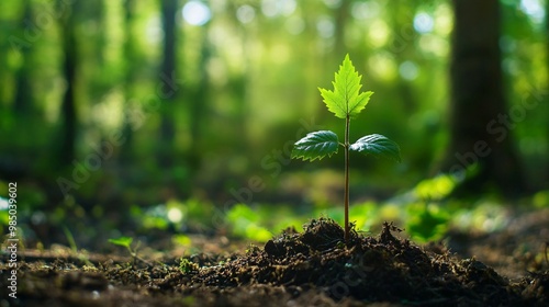 Wallpaper Mural A Tiny Sapling Emerging from the Forest Floor Torontodigital.ca