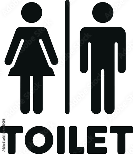 Monochrome Cosmonaut Men And Women Restroom Logo Icon For Emblems, Badges And Levels Vector Illustration
