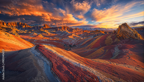 Valley of Fire, Sunset, Road in a desert, Nevada, Desert 