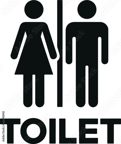 Monochrome Cosmonaut Men And Women Restroom Logo Icon For Emblems, Badges And Levels Vector Illustration