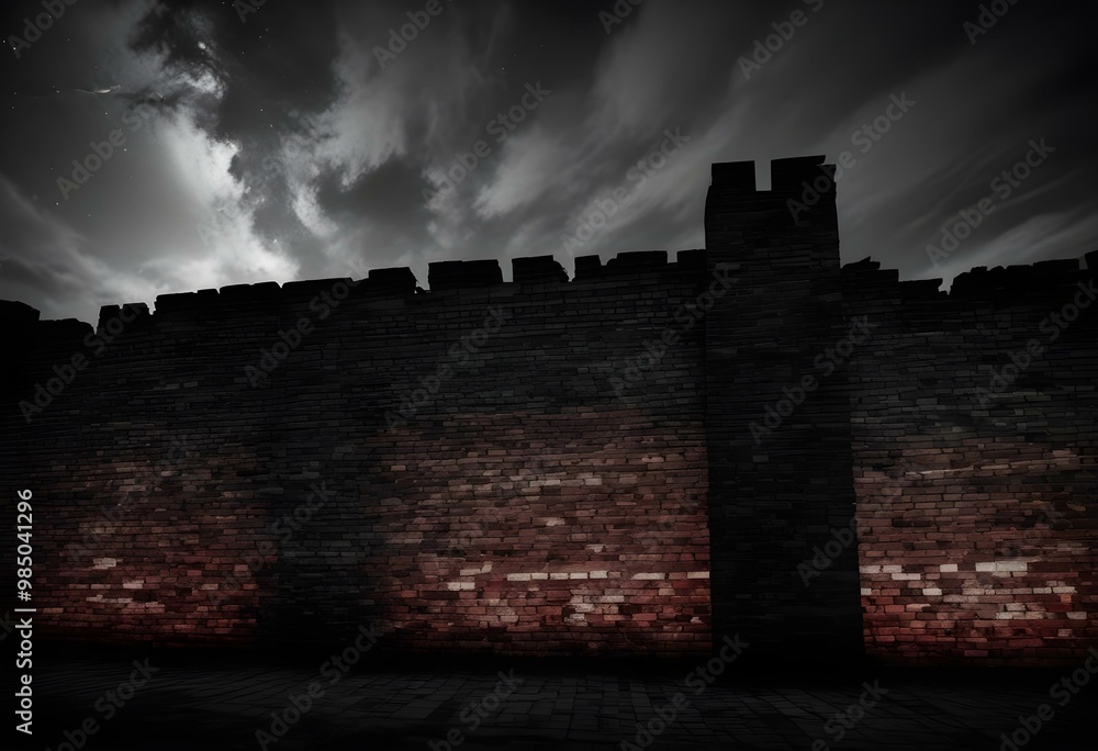 A weathered brick wall under vibrant Red and Yellow lighting during a sunset, creating a warm yet moody background., deep teal and light grey color scheme, volumetric lighting,dimensional 3D illuminat A weathered brick wall under vibrant Red and Yellow lighting during a sunset, creating a warm yet moody background., deep teal and light grey color scheme, volumetric lighting,dimensional 3D illuminat