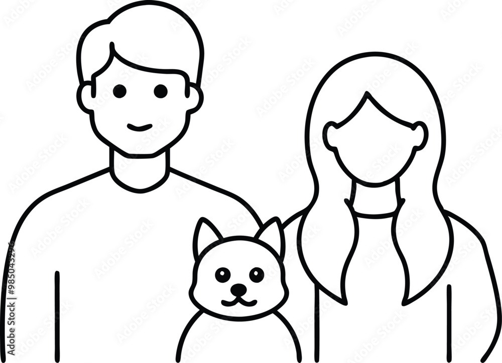 Loving Nuclear Family with Pets Vector Drawing for Children
Loving Nuclear Family with Pets Vector Drawing for Children