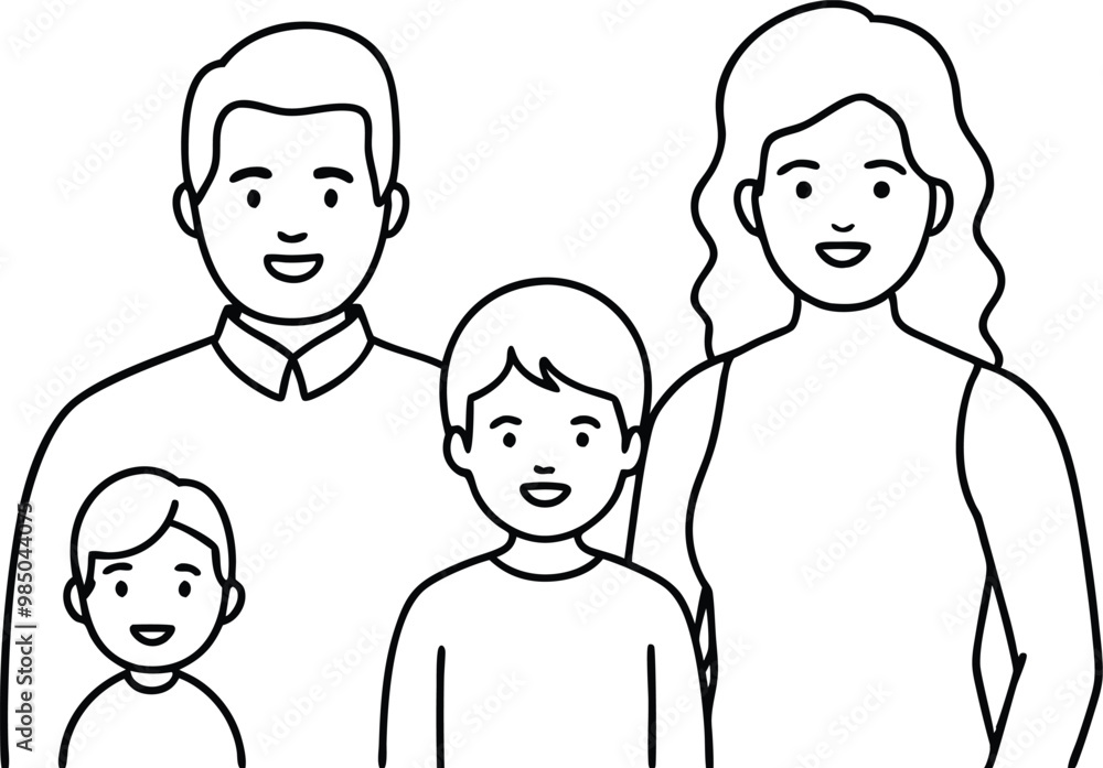Loving Nuclear Family Vector Design for Children's Books
Loving Nuclear Family Vector Design for Children's Books