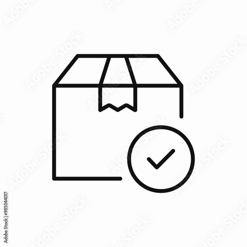 delivery box check mark icon sign vector