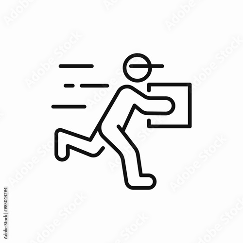 delivery on foot icon sign vector