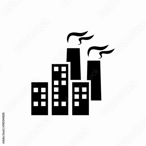 factory industrial city icon sign vector