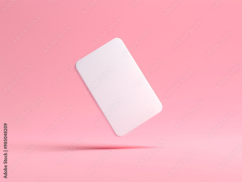 Blank White Plastic Gift Card Mockup Floating on a Soft Pastel Pink Background, Ideal for Creative Design with a Focus on Minimalism and Luxury. Blank White Plastic Gift Card Mockup Floating on a Soft Pastel Pink Background, Ideal for Creative Design with a Focus on Minimalism and Luxury.