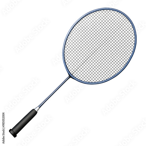 Badminton racket on transparent background.