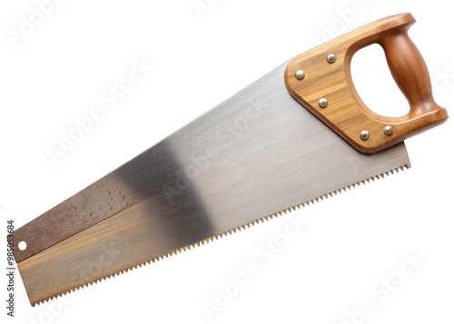 Woodworking Hand Saw on transparent background.
