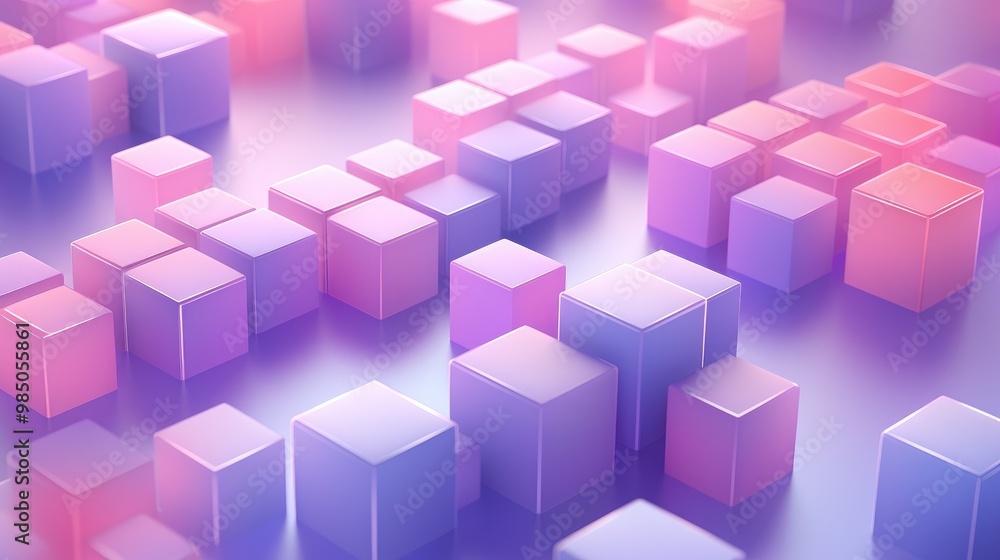 Abstract pastel colored 3D blocks. Abstract pastel colored 3D blocks.