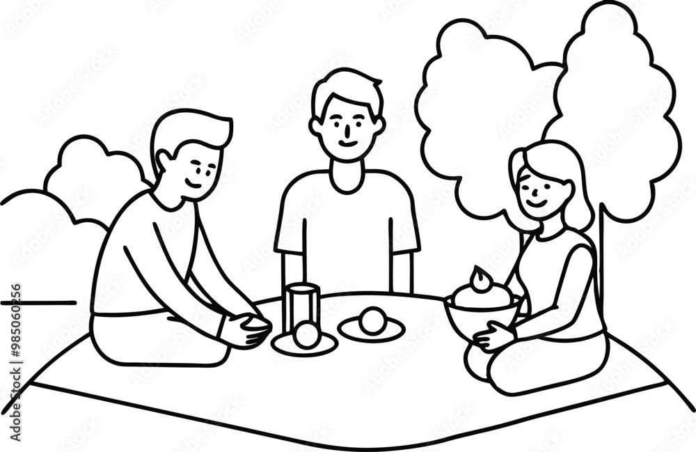 Fun Family Picnic Vector Drawing for Creative Kids Coloring
Fun Family Picnic Vector Drawing for Creative Kids Coloring