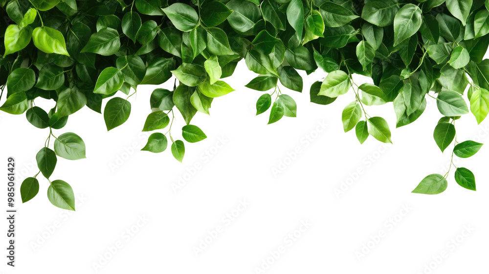 Obraz premium A fresh green leaf isolated on white, showcasing nature's vibrant foliage and spring growth