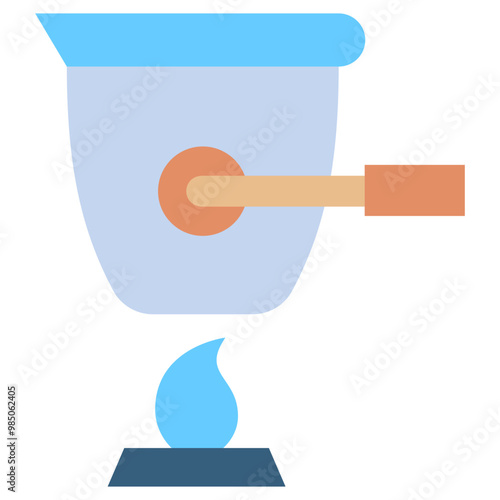 Crucible Pot multi color icon, use for UI, UX, app and web development, digital or print. for industry, education, science.