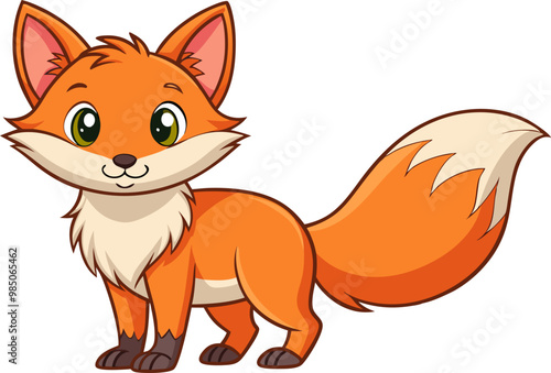 cute cartoon red fox