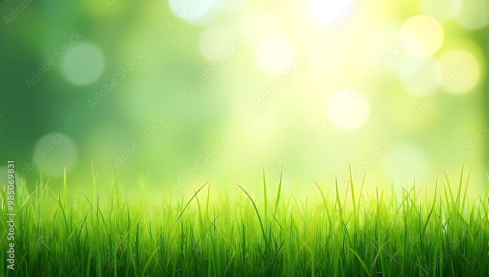 Fresh Green Grass Field with Soft Bokeh Background Fresh Green Grass Field with Soft Bokeh Background