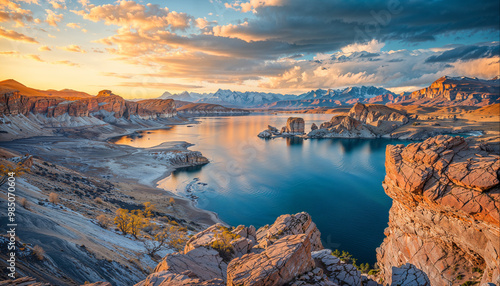 Lake Mead, Lake Mohave at Lake Mead National Recreation Area, Bullhead Nevada, Lake in a Desert