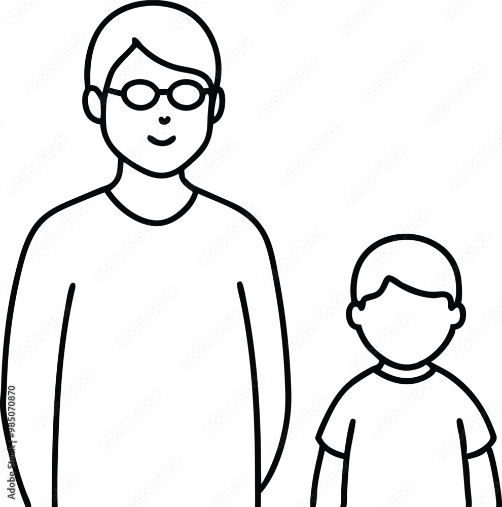 Child and Visually Impaired Parent Vector Illustration for Heartwarming Connection
Child and Visually Impaired Parent Vector Illustration for Heartwarming Connection