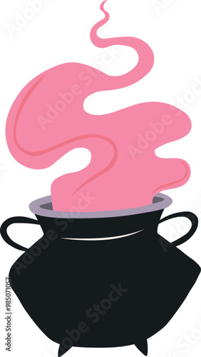 Halloween witch cauldron vector illustration 