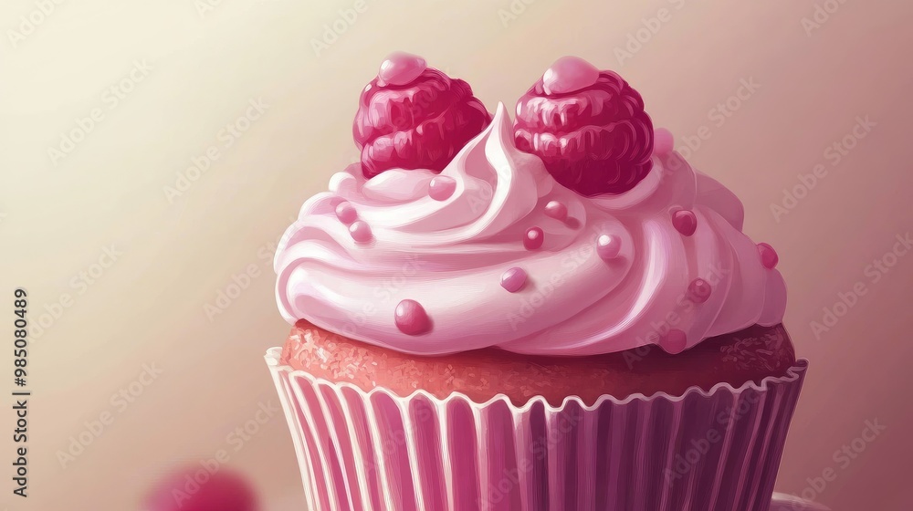 cupcake with pink frosting cupcake with pink frosting
